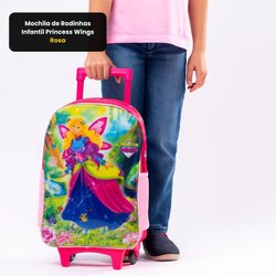 Mochila de Rodinhas Princess Wings Rosa - imagem 1