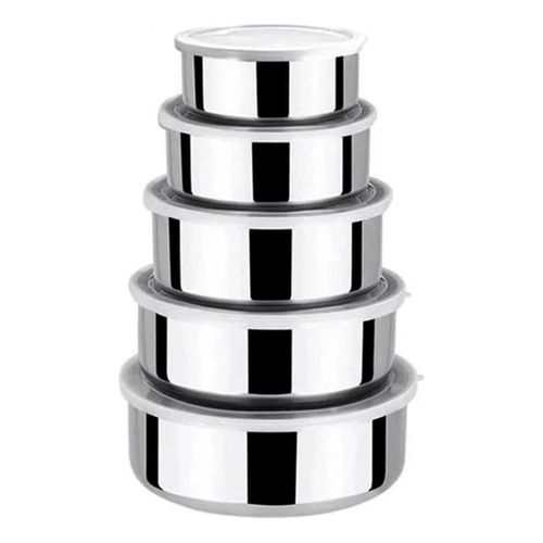 Conjunto 5 Potes Bavaria Tampa Inox