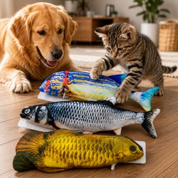 Peixe de Pelúcia com Movimento para Gatos 26cm - imagem 1