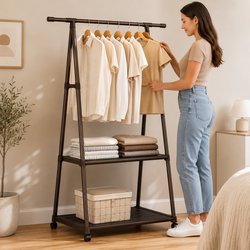 Arara Multiuso para Roupas com Prateleiras - imagem 1