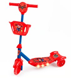 Patinete Herói Aranha Infantil 3 Rodas com LED - imagem 1